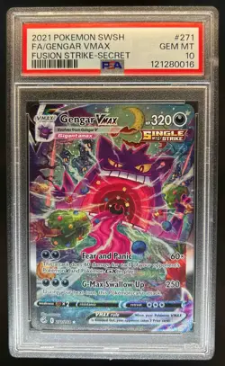 2021 Pokemon SWSH Fusion Strike Gengar VM #271/264 PSA 10 - Image 1