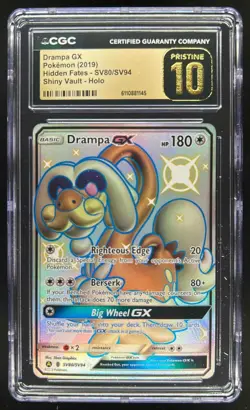 2019 Pokemon SM Drampa GX Shiny Vault Holo Rare #SV80/SV94 CGC 10 Pristine - Image 1