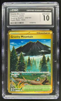 2024 Pokemon Surging Sparks Gravity Mountain Hyper Rare #250/191 CGC 10 - Image 1
