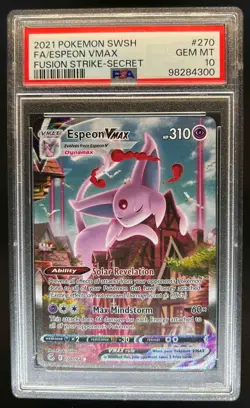 2021 Pokemon SWSH Fusion Strike Espeon VM #270/264 PSA 10 - Image 1