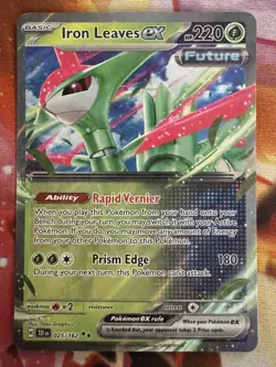 Pokemon TCG Iron Leaves ex SV05: Temporal Forces 025/162 Holo Double Rare - Image 1