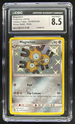 2019 Pokemon SM Hidden Fates Magneton Shiny Vault Holo Rare #SV28/SV94 CGC 8.5 - Image 1