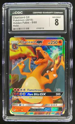 2019 Pokemon SM Hidden Fates Charizard GX Holo Rare #9/68 CGC 8 - Image 1
