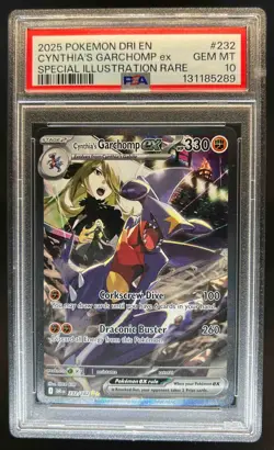 2025 Pokemon Destined Rivals Cynthia's Garchomp ex #232/182 PSA 10 - Image 1