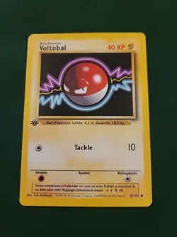 Pokemon Card Voltobal 1st Edition German 67/102 Voltorb Base Set Nm/lp - Image 1