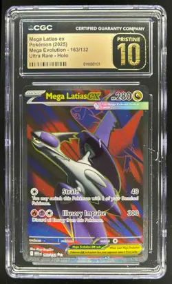 2025 Pokemon Mega Evolution Latias ex Ultra Rare #163/132 CGC 10 Pristine - Image 1