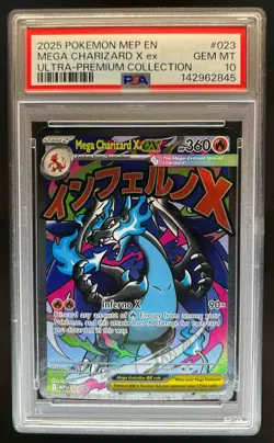 2025 Pokemon Black Star Promos Mega Charizard X ex #023 PSA 10 - Image 1