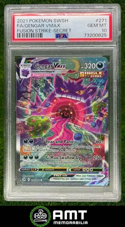 Gengar VMAX PSA 10 2021 Pokemon Sword & Shield Fusion Strike Secret #271/264 825 - Image 1