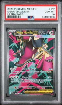 2025 POKEMON MEG EN-MEGA EVOLUTION ULTRA RARE #162 MEGA MAWILE EX PSA 10 - Image 1
