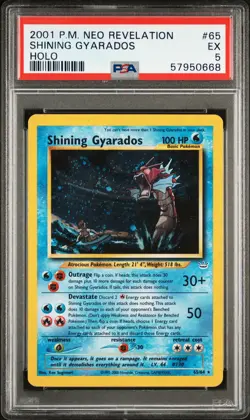 2001 POKEMON NEO REVELATION #65 SHINING GYARADOS-HOLO PSA 5 - Image 1