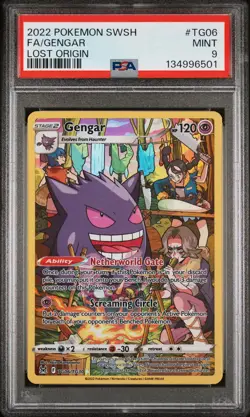 2022 POKEMON SWORD & SHIELD LOST ORIGIN #TG06 FULL ART/GENGAR PSA 9 - Image 1