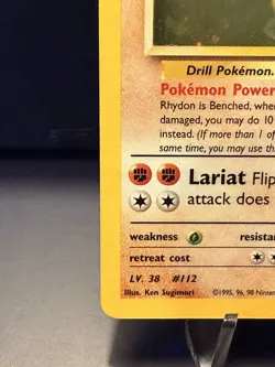 Pokemon Gym Heroes Holo Rare Unlimited Edition Brock’s Rhydon 2/132 - Image 3
