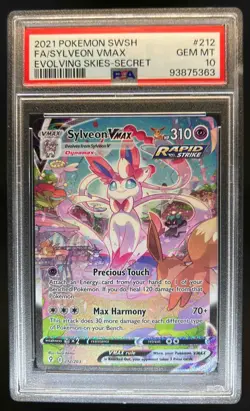 2021 Pokemon SWSH Evolving Skies Sylveon VMAX #212/203 PSA 10 - Image 1