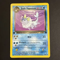 Pokemon TCG Dark Vaporeon 45/82 1st Edition Non-Holo 2000 Team Rocket WOTC NM - Image 1