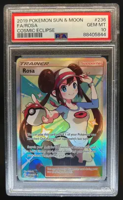 2019 Pokemon Sun & Moon Cosmic Eclipse Rosa #236/236 PSA 10 - Image 1