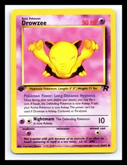 💥 DROWZEE 1st Edition Pokemon TCG 2000 Team Rocket Set Non HOLO # 54/82 - Image 1