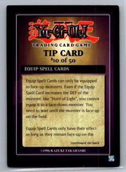 1996 Yu-Gi-Oh! TCG #10 Tip Card - VG - Image 1