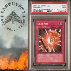 2003 Yu-Gi-Oh! LOD Legacy of Darkness 1st Edition #097 Drop Off PSA 9 MINT - Image 1