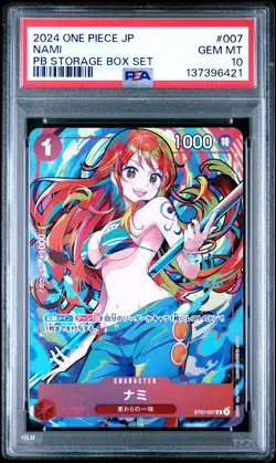 2024 ONE PIECE JAPANESE PREMIUM BOOSTER STORAGE BOX #007 NAMI PSA 10 - Image 1