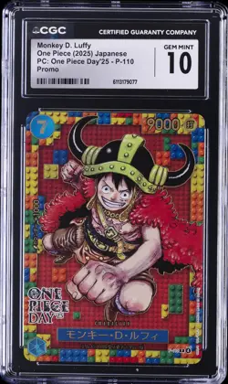 2025 ONE PIECE JPN PC: ONE PIECE DAY '25 PROMO MONKEY D LUFFY CGC 10 GEM MINT - Image 1