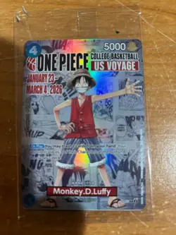 Monkey.D.Luffy (055) (College Basketball US Voyage) P-055 One Piece Promotion... - Image 1