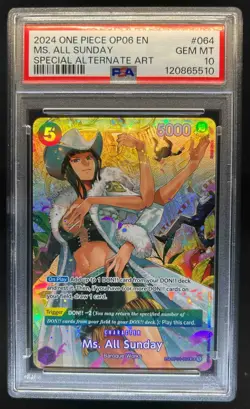 2024 One Piece Ms. All Sunday Special Alternate Art SR #OP04-064 PSA 10 - Image 1