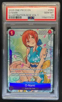 2025 One Piece O-Nami Illustration Box Volume 1 #OP05-062 PSA 10 - Image 1