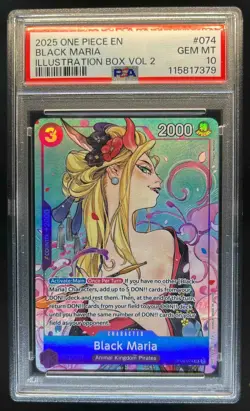 2025 One Piece Black Maria Illustration Box Volume 2 SR #OP08-074 PSA 10 - Image 1