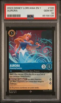 2023 DISNEY LORCANA EN 1-THE FIRST CHAPTER AURORA - DREAMING GUARDIAN PSA 10 - Image 1