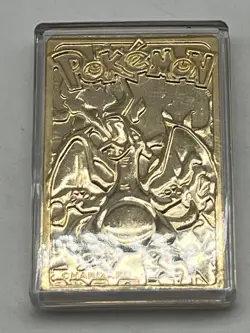 #2 Pokemon Special Edition 23 Karat Gold Plated Trading Card #4 Charizard w/ COA - Image 5