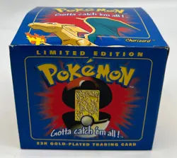 #1 Pokemon Special Edition 23 Karat Gold Plated Trading Card #4 Charizard w/ COA - Image 1