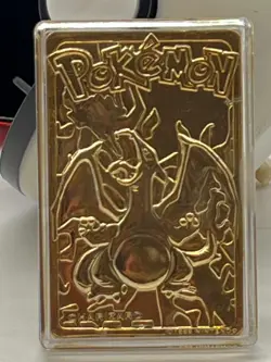 #1 Pokemon Special Edition 23 Karat Gold Plated Trading Card #4 Charizard w/ COA - Image 5