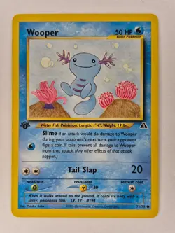 Basic Pokemon Wooper Card 1st Edition 71-75, Neo Discovery LP - Image 1