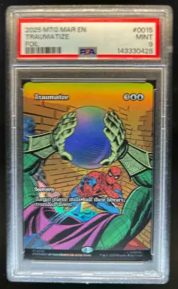2025 Magic MTG Universes Beyond Marvel Universe Traumatize Foil #0015 PSA 9 - Image 1