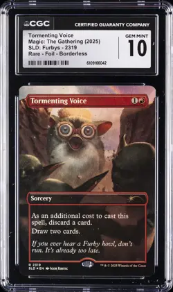 2025 MAGIC THE GATHERING SLD FURBYS #2319 TORMENTING VOICE CGC 10 GEM MINT - Image 1