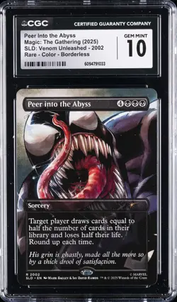 2025 MTG SLD: VENOM UNLEASHED BORDERLESS PEER INTO THE ABYSS CGC 10 GEM MINT - Image 1