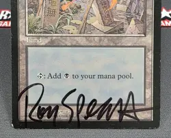 MTG Swamp (Blue) (Japan)- DAMAGED - Signed -APAC Promo Magic the Gathering Card - Image 4