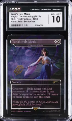 2025 MTG RARE FOIL BORDERLESS BORDERLESS YUNA'S HOLY MAGIC CGC 10 GEM MINT - Image 1