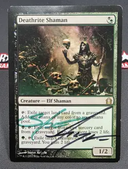 MTG Deathrite Shaman- DAMAGED - Signed -Return to Ravnica Magic Card # 213 - Image 1