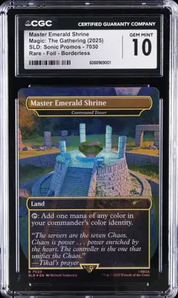 2025 MTG RARE FOIL BORDERLESS #7030 MASTER EMERALD SHRINE CGC 10 GEM MINT - Image 1