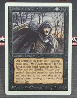 MTG Zombie Master- DAMAGED -Unlimited Edition Magic the Gathering Card # 138 - Image 1