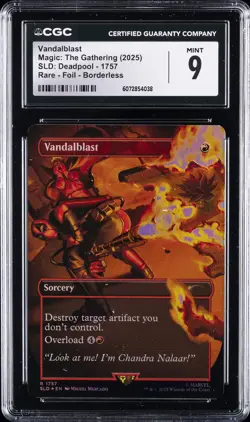 2025 MTG SLD: DEADPOOL RARE-FOIL-BORDERLESS #1757 VANDALBLAST CGC 9 - Image 1