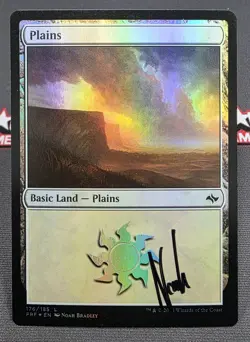 MTG FOIL Plains- Signed -Fate Reforged Magic the Gathering Card # 176 - Image 1