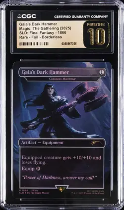 2025 MTG RARE FOIL BORDERLESS #1866 GAIA'S DARK HAMMER CGC 10 PRISTINE - Image 1