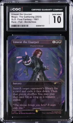 2025 MTG RARE FOIL BORDERLESS #1861 UNSEAT THE USURPER CGC 10 GEM MINT - Image 1