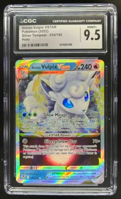 2022 Pokemon SWSH Silver Tempest Alolan Vulpix VST #034/195 CGC 9.5 - Image 1