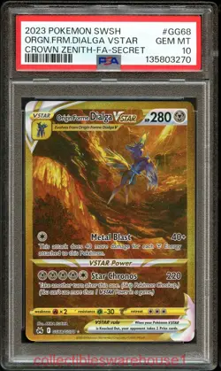Pokemon Crown Zenith Origin Forme Dialga VSTAR GG68 PSA 10 - Image 1