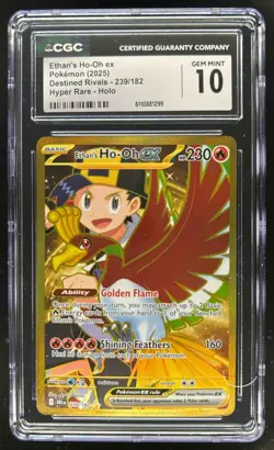2025 Pokemon Destined Rivals Ethan's Ho-Oh ex #239/182 CGC 10 - Image 1