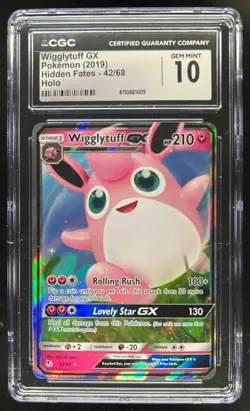 2019 Pokemon SM Hidden Fates Wigglytuff GX #42/68 CGC 10 - Image 1