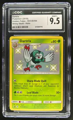 2019 Pokemon SM Hidden Fates Dartrix #SV3/SV94 CGC 9.5 - Image 1